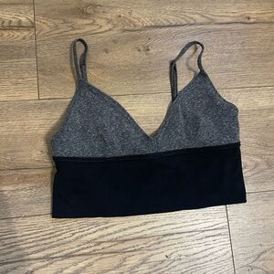 Madewell Gray and Black Wireless Bralette with Adjustable Straps